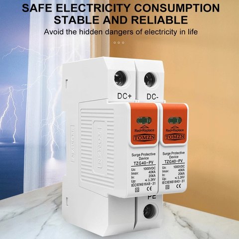 Устройства защиты от импульсных перенапряжений TOMZN TZG40-PV, 2P, 600 В, PV Превью 3