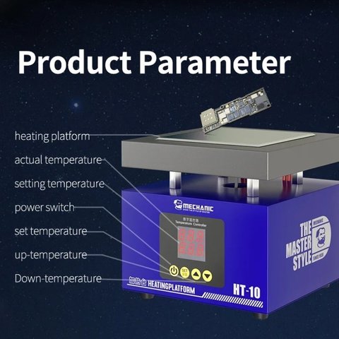 Платформа для предварительного подогрева Mechanic HT-10, для ремонта материнских плат, 10*10cm, 20-320°С, 260W Превью 4