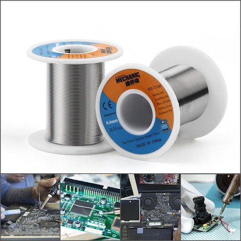 Припій Mechanic HX-T100, Sn 63% , Pb 37%, флюс 1-3%, 1,0 мм, 200 г Прев'ю 3