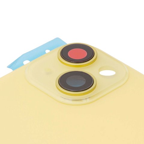 Panel trasero de carcasa puede usarse con iPhone 14 Plus, amarillo, con vidrio de cámara, HC, yellow Vista previa  1