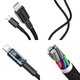 Cable USB Baseus High Density Braided, USB tipo C, Lightning, 200 cm, 20 W, negro, #CATLGD-A01 Vista previa  1