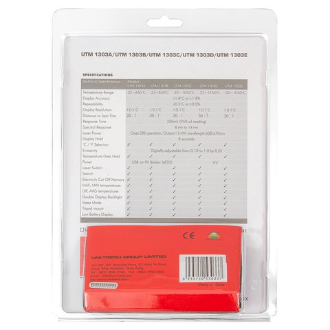 Инфракрасный пирометр UNI-T UT303C Превью 7