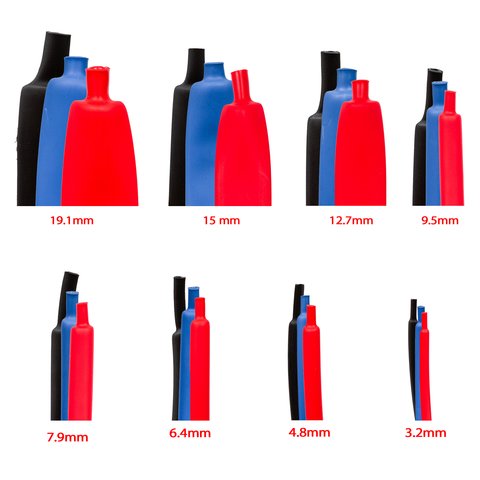 Термозбіжна трубка, 1 м, 19,1 мм, червона, з клеєм Прев'ю 1