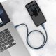 USB кабель Baseus High Density Braided, USB тип-C, Lightning, 100 см, 20 Вт, синій, #CATLGD-03 Прев'ю 2