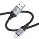 USB кабель Hoco X102, USB тип-A, micro-USB тип-B, 100 см, 2,4 А, чорний, в нейлоновому обплетенні, #6942007608763 Прев'ю 1