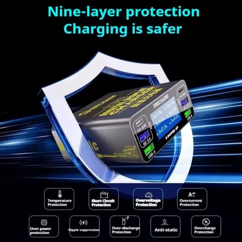 Мережевий зарядний пристрій Mechanic F-Power 6P, 87 Вт, Quick Charge, Power Delivery (PD), 6 портів Прев'ю 3