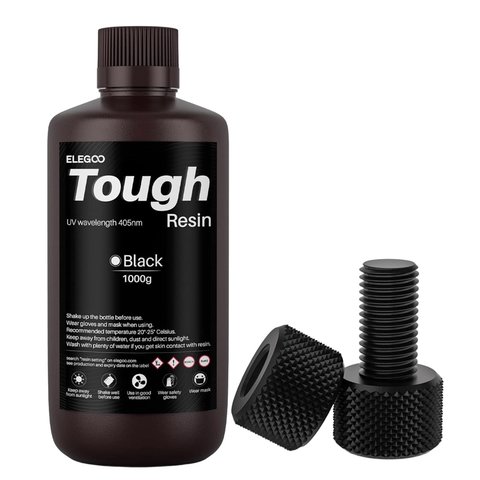 Фотополімерна смола підвищеної міцності для 3D-принтера ELEGOO Tough Resin Black, 1 кг Прев'ю 1