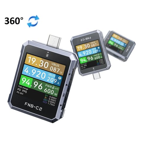 USB-тестер FNIRSI FNB-C2 Прев'ю 4